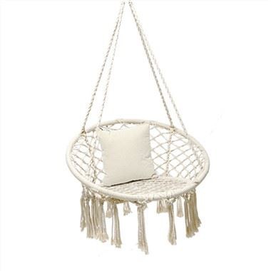 Balts apaļas formas kempinga šūpuļtīkls