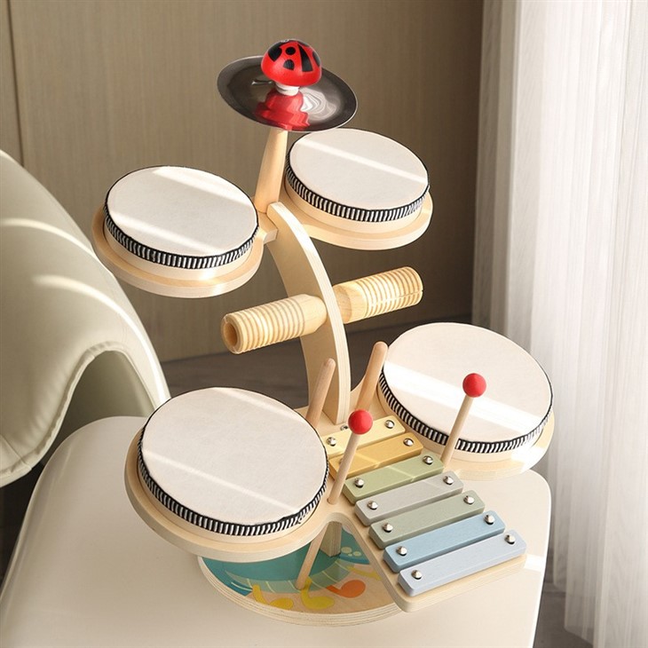 Wooden Drum Set Toy